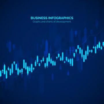Business data statistic. Financial graph chart. Graph chart of stock market i Stock Illustration