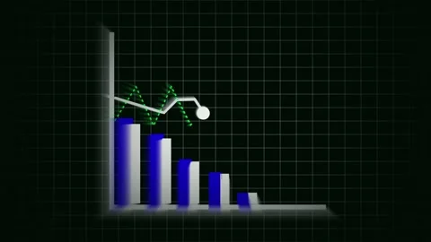 Business data stock chart animation finance market trend economic crisis 4k.. Stock Footage 321444352