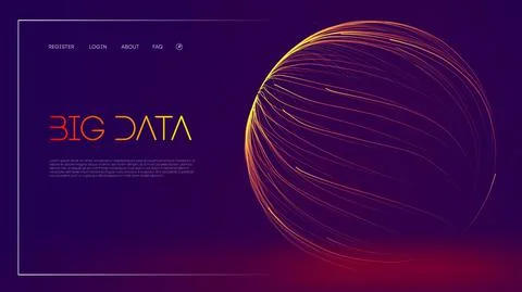 Business data structure analysis. Digital data stream visualization. Vector 3d Stock Illustration