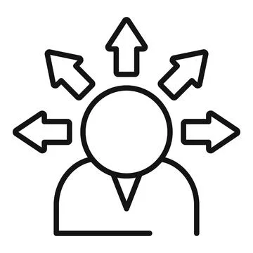Business data thin icon outline vector. Risk idea case イラスト素材