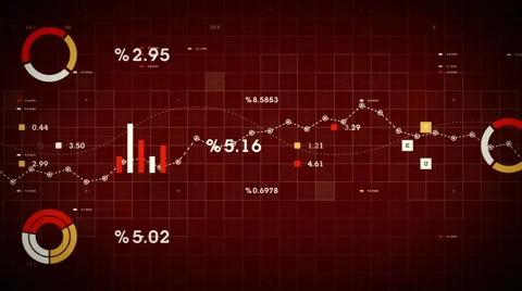 Business Data Tracking Red Stock Footage 60788412