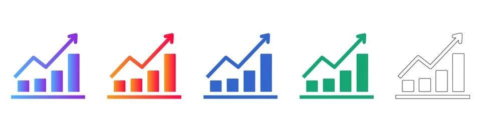 Business Data Trend Icon Set Stockillustratie