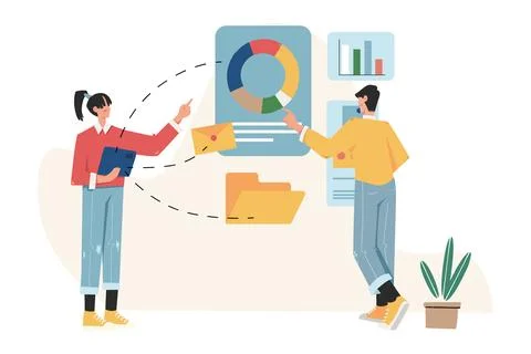 Business Data Validation and Information Verification Illustration Stock Illustration