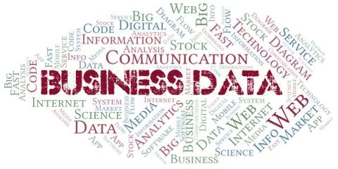 Business Data vector word cloud, made with text only. イラスト素材