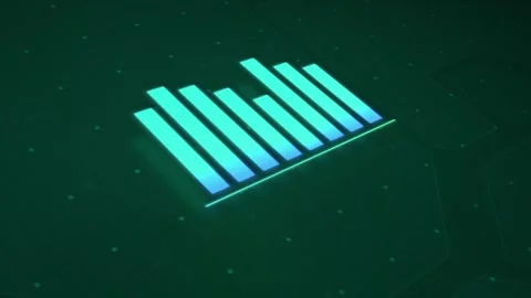 Business data visual animation in dark green background Stock Footage 301033586