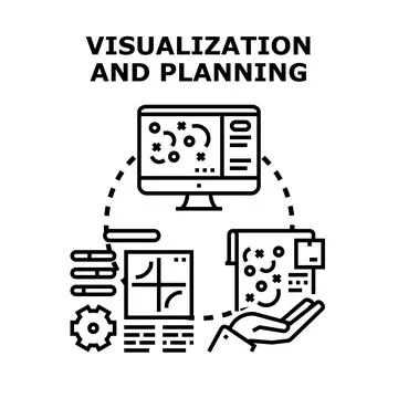 Business data visualization and strategic planning concept 库存插图