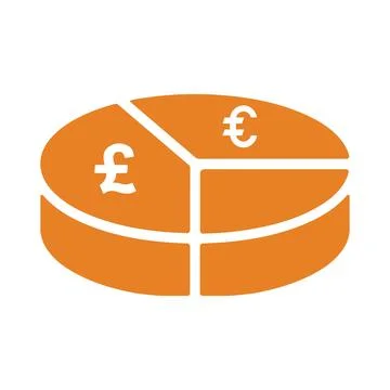 Business, data visualization, dollar, icon. Orange color design. Stock Illustration