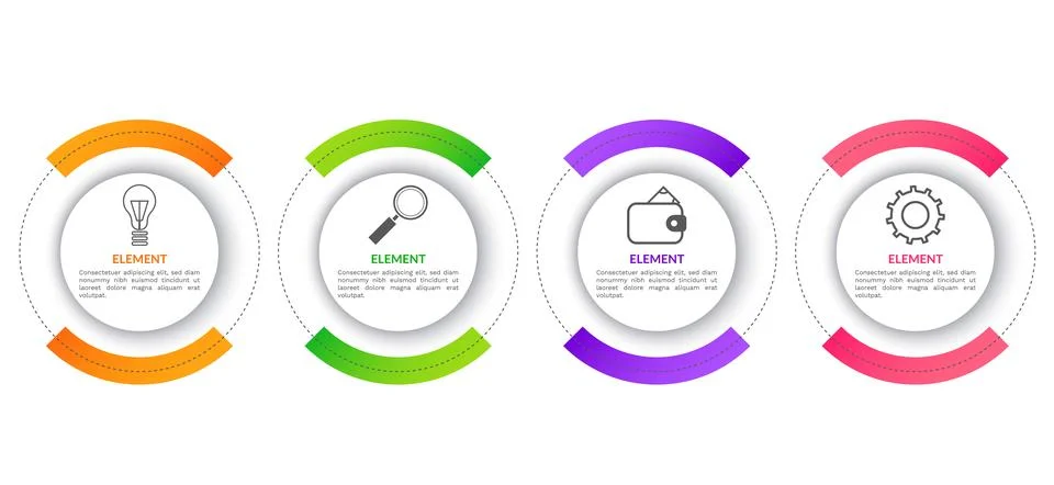 Business data visualization. Infographic icon with 4 steps designed for abstract Stock Illustration