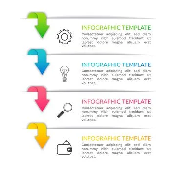 Business data visualization infographic icons with 4 steps designed for abstract 스톡 일러스트