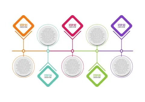 Business data visualization infographics design template vector Stock Illustration