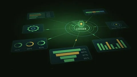 Business Data Visualization LEDGER Dashboard Financial Analytics Interface Stock Footage 344778177