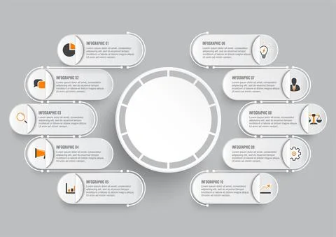 Business data visualization. Process paper chart. Abstract elements of graph, Stock Illustration