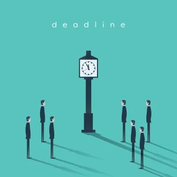 Business deadline concept vector background with a businessman and clock Stock Illustration