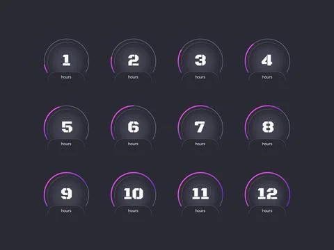 Business deadline countdown timer set on dark background Stockillustratie