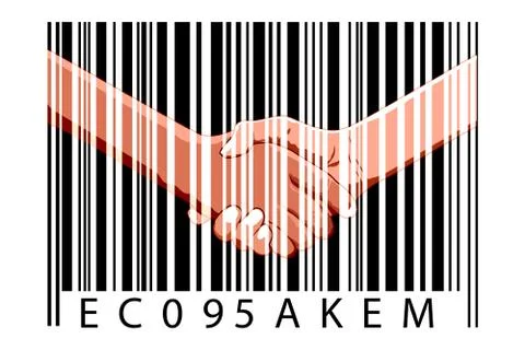 Business deal with bar code Stock-Illustration