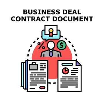 Business deal document icon vector concept Stock Illustration