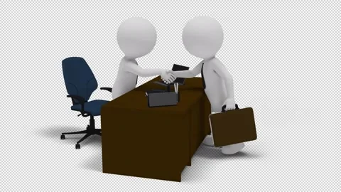 Business Dealing between two parties with transparent (alpha) background Stock Footage 249606220
