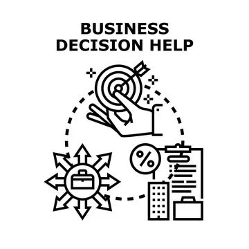 Business decision help concept selecting growth strategy Illustrazione stock