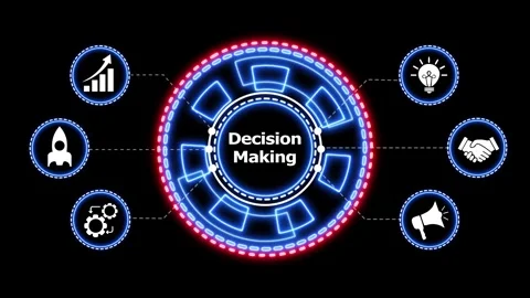 Business decision making concept animation diagram. Animated digital interf.. Vidéo 334047952