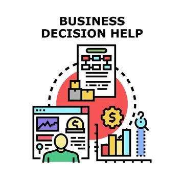 Business decision making process for strategy and planning Stock Illustration