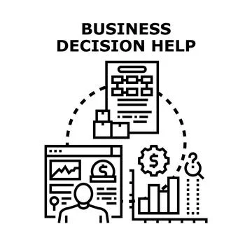 Business decision making process for strategy and planning Stock Illustration
