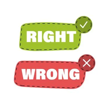 Business decision right or wrong. 스톡 일러스트