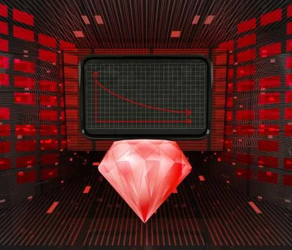 Business decrease or negative results in diamond industry illustration Stock Illustration
