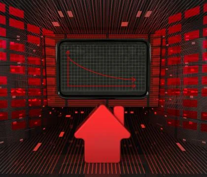 Business decrease or negative results in real estate market illustration 库存插图