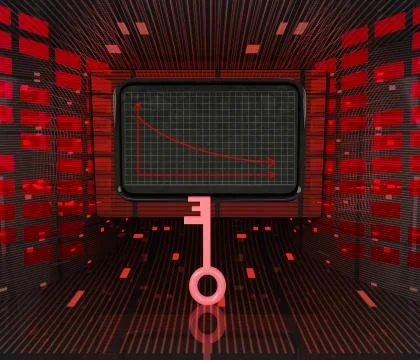 Business decrease or negative results with bad key way illustration 库存插图