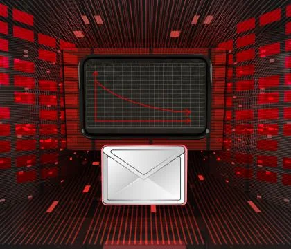 Business decrease or negative results and bad message illustration 库存插图