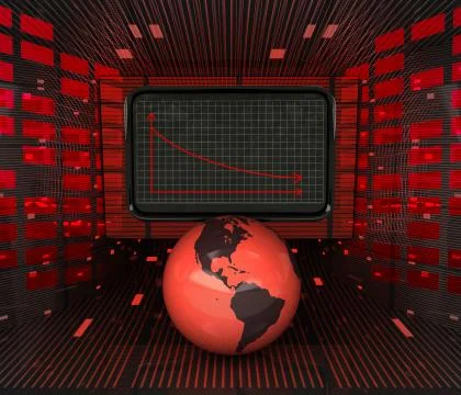 Business decrease or negative results in american countries illustration 库存插图