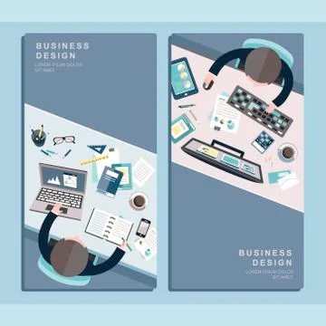 Business design concept in flat design Stock Illustration