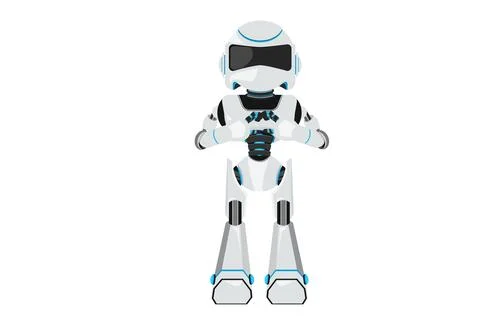 Business design drawing robot making heart symbol with fingers in front of .. Stock-Illustration