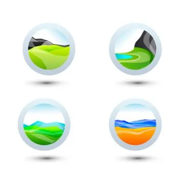 Business design landscape elements ( icon ) set for print and web. vector 스톡 일러스트