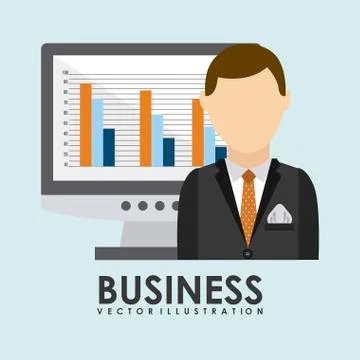 Business design over blue background, vector illustration Illustrazione stock