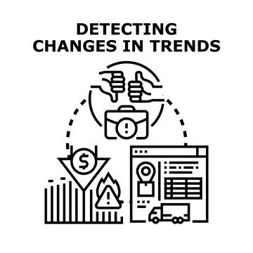 Business detecting changes in trends and analyzing market Stock Illustration
