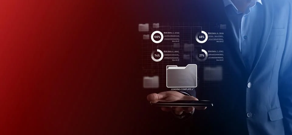 Business developer hand using board framework on virtual modern computer show Stock Photos