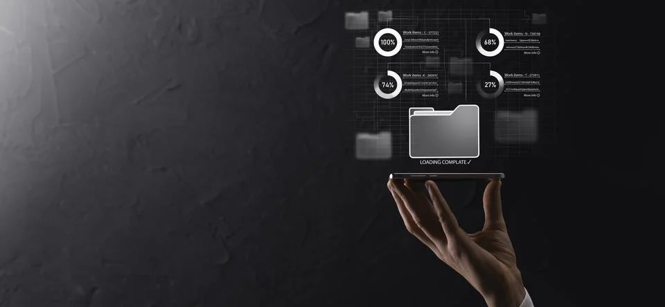 Business developer hand using board framework on virtual modern computer show Stock Photos