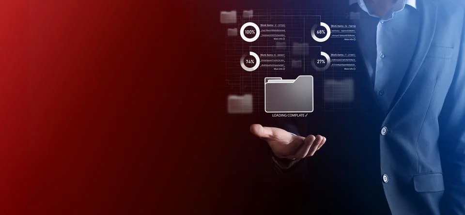 Business developer hand using board framework on virtual modern computer show Stock Photos