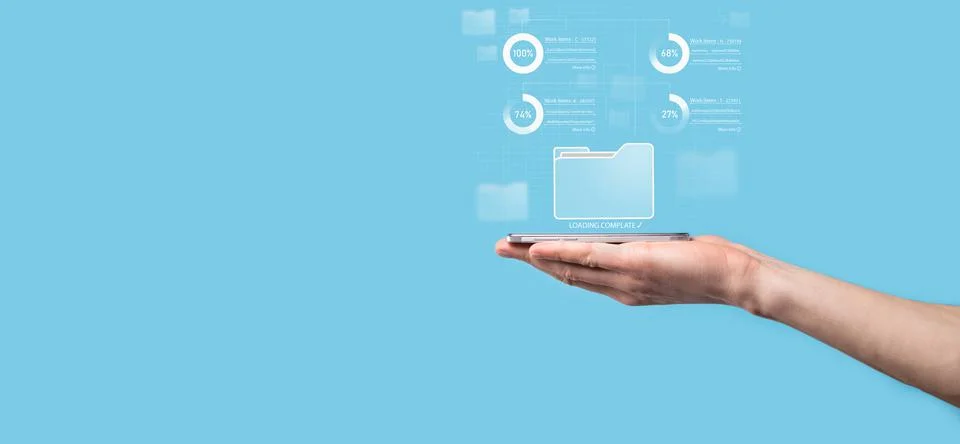 Business developer hand using board framework on virtual modern computer show Stock Photos