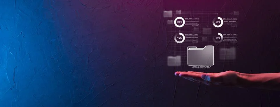 Business developer hand using board framework on virtual modern computer show Foto stock