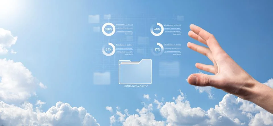 Business developer hand using board framework on virtual modern computer show Stock Photos