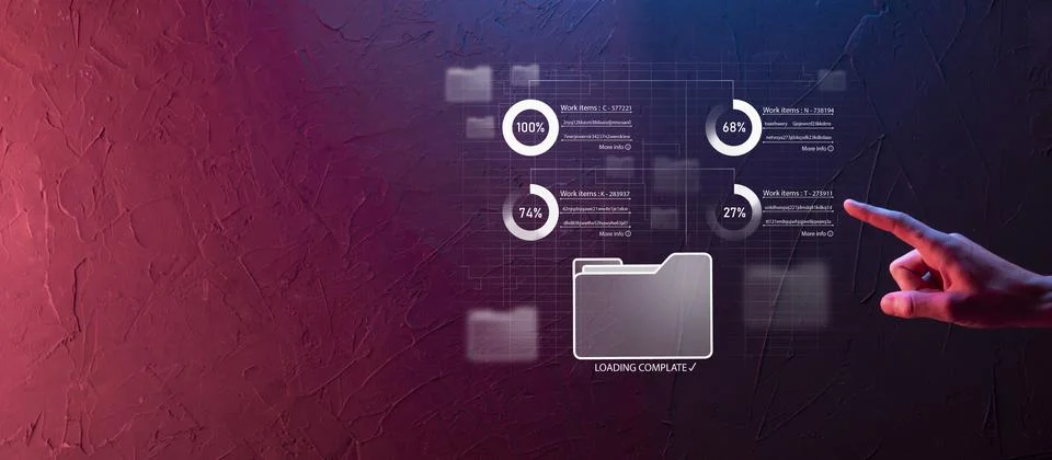 Business developer hand using board framework on virtual modern computer show Foto stock