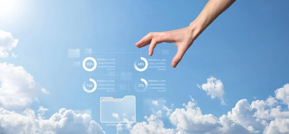 Business developer hand using board framework on virtual modern computer show Stock Photos