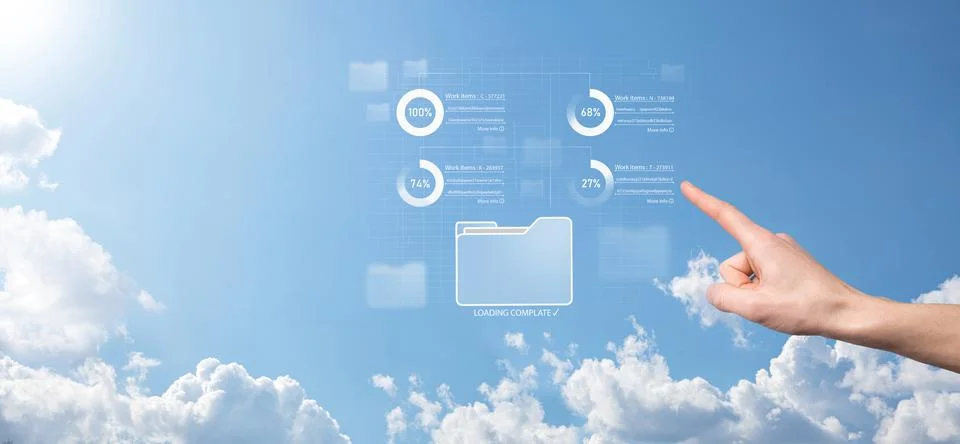 Business developer hand using board framework on virtual modern computer show Stockfoto's