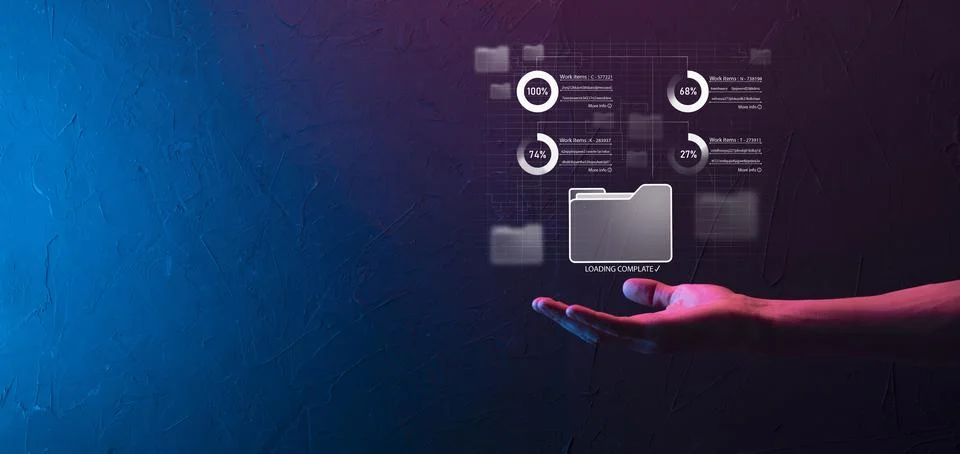 Business developer hand using board framework on virtual modern computer show Stock Photos