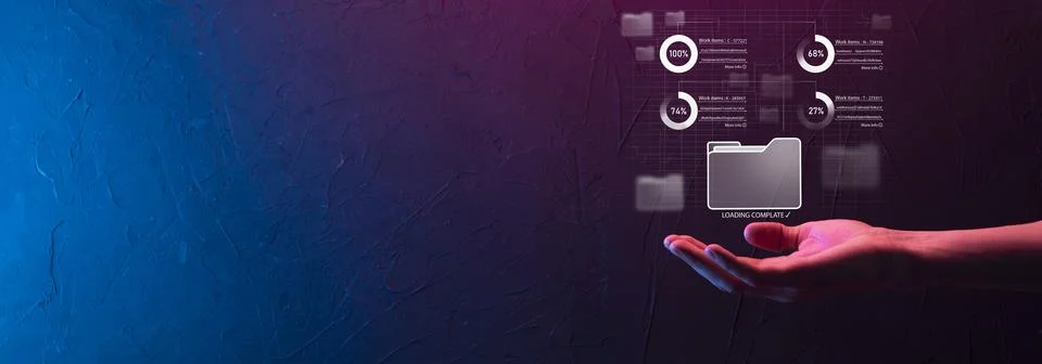 Business developer hand using board framework on virtual modern computer show Stock Photos