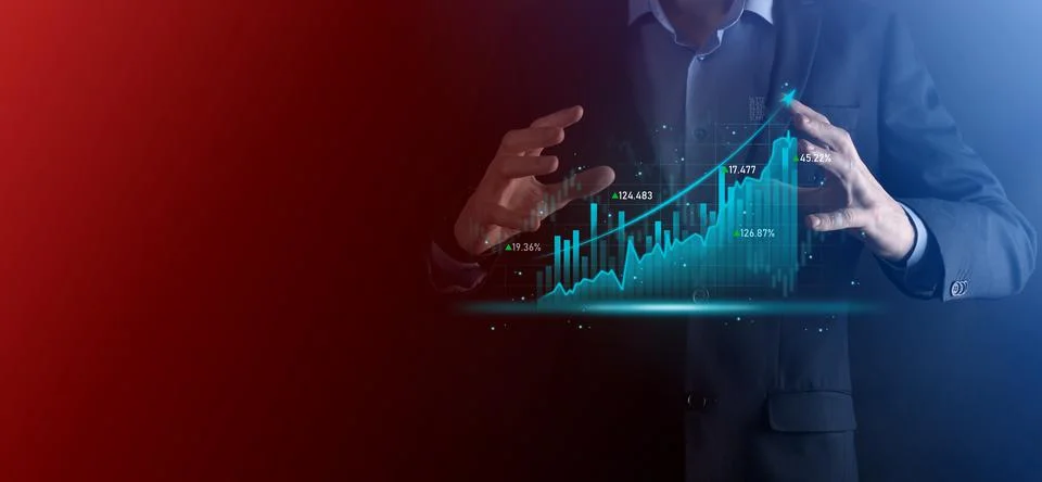Business developer hand using board framework on virtual modern computer show 写真素材