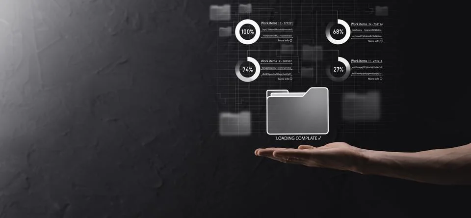 Business developer hand using board framework on virtual modern computer show Stock Photos