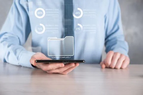 Business developer hand using board framework on virtual modern computer show 写真素材